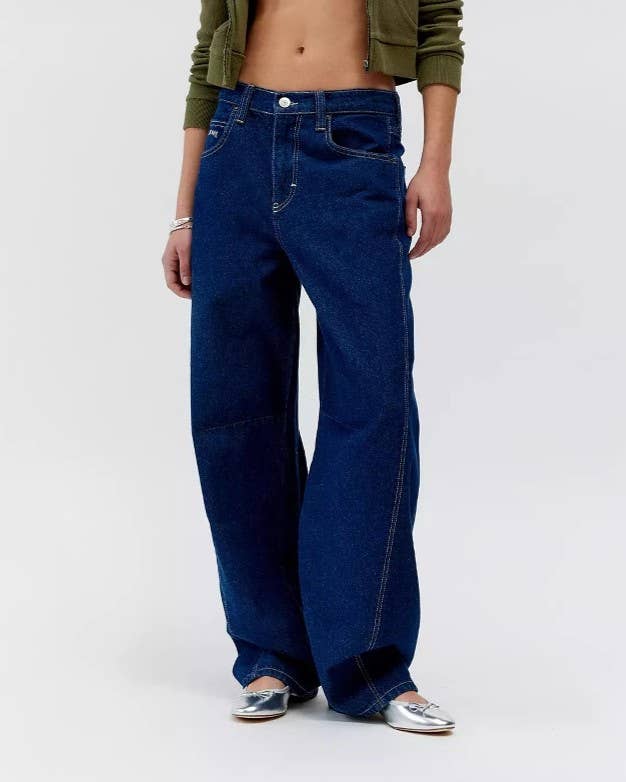 Deep Rinse Baggy Wide Leg Jeans