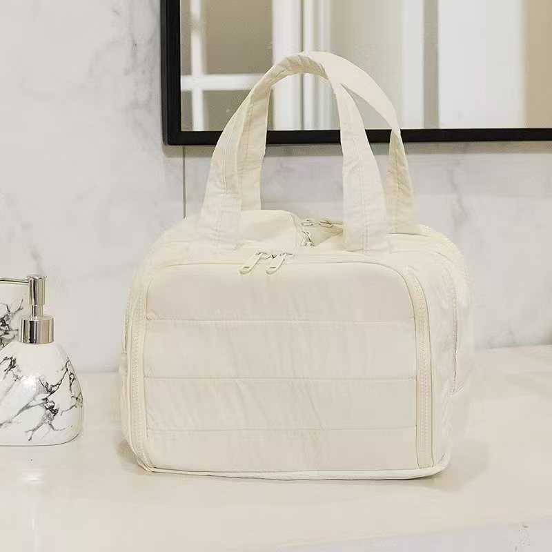 Padded Multi Pocket Travel Toiletry Bag - Beige
