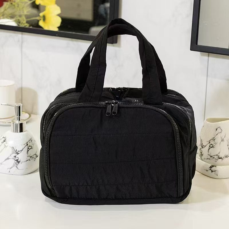 Padded Multi Pocket Travel Toiletry Bag - Black