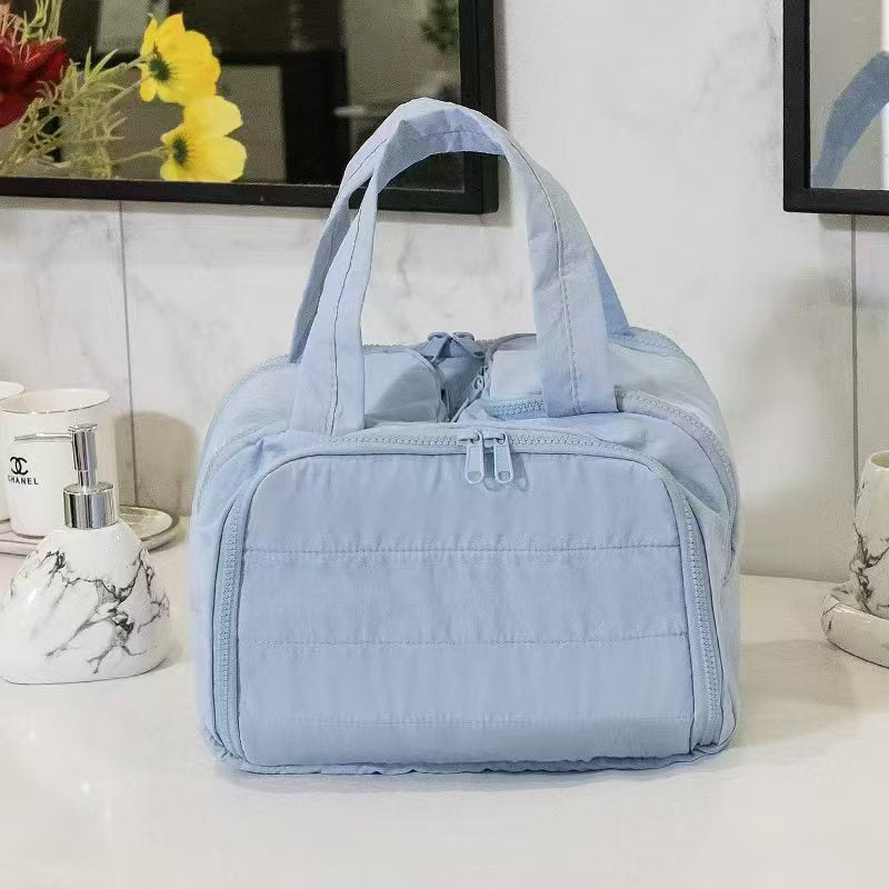 Padded Multi Pocket Travel Toiletry Bag - Blue