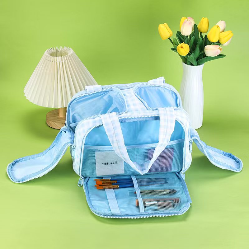 Padded Multi Pocket Travel Toiletry Bag - BlueGrid