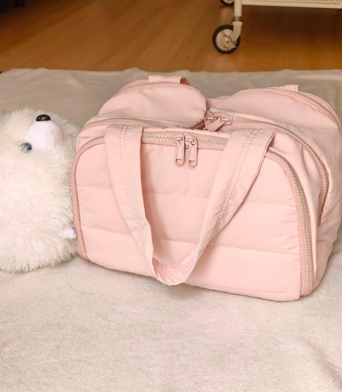 Padded Multi Pocket Travel Toiletry Bag - Pink - 2