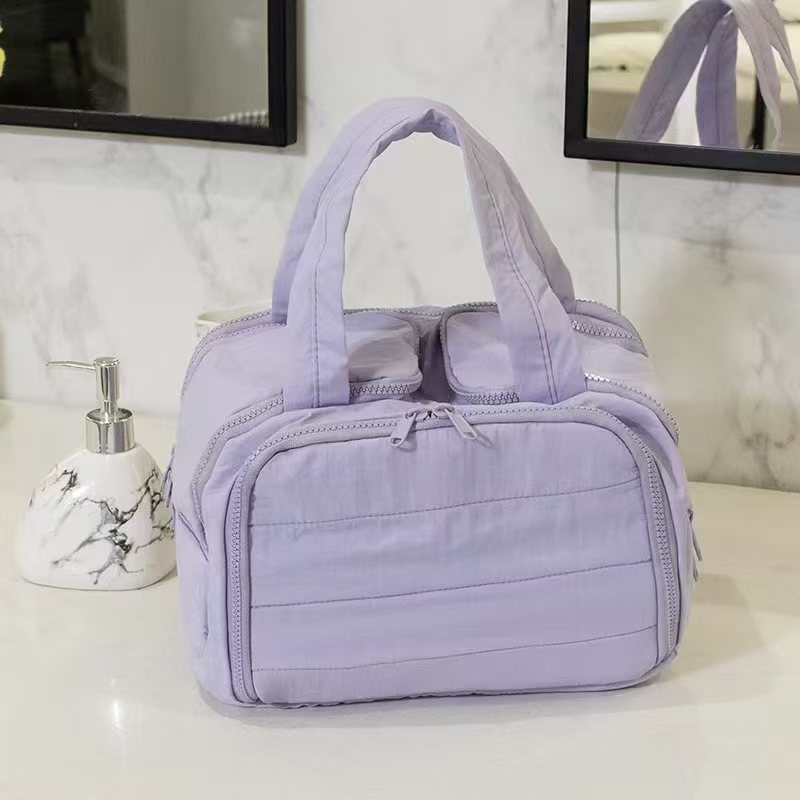 Padded Multi Pocket Travel Toiletry Bag - Purple