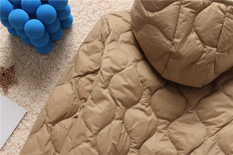 Lightweight Quilted Hooded Down Puffer Jacket - Coca - 2