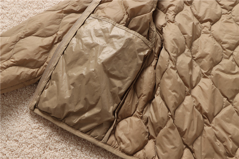 Lightweight Quilted Hooded Down Puffer Jacket - Coca - 4