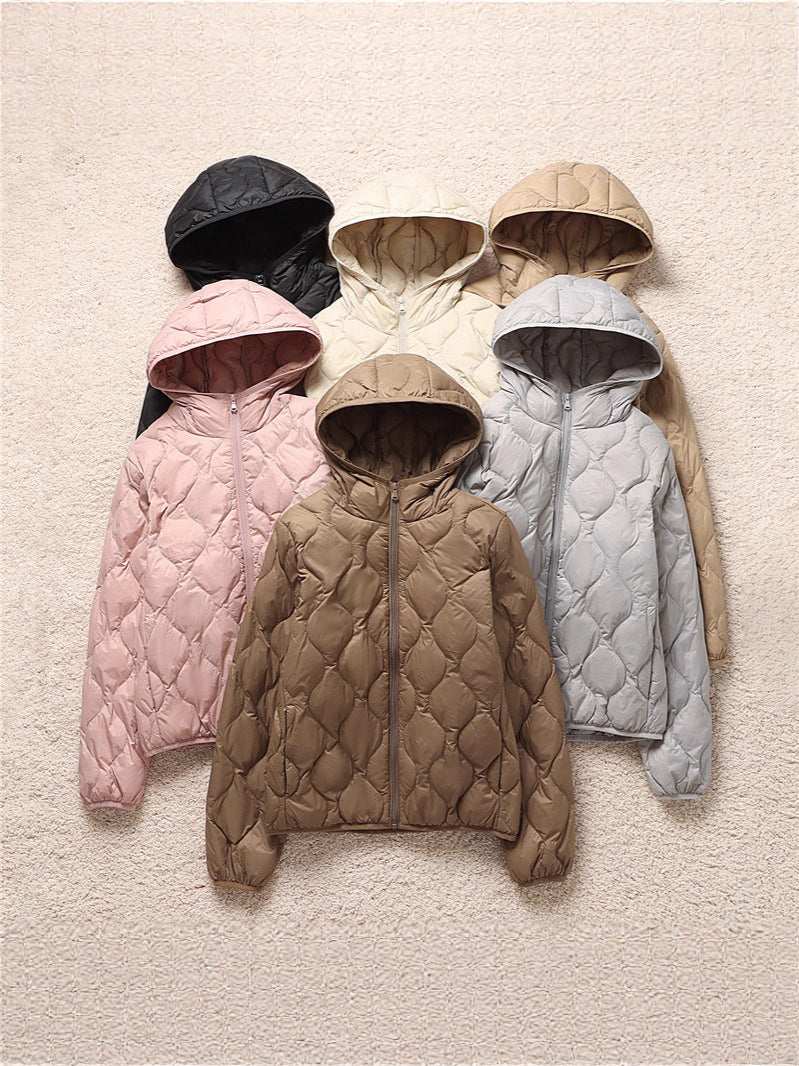 Lightweight Quilted Hooded Down Puffer Jacket