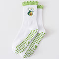 Non Slip Pilates Socks With Avocado Patch - Avocado