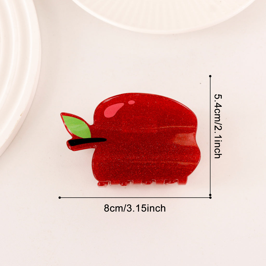 Kitten and Apple Shaped Hair Claw Clips - Apple