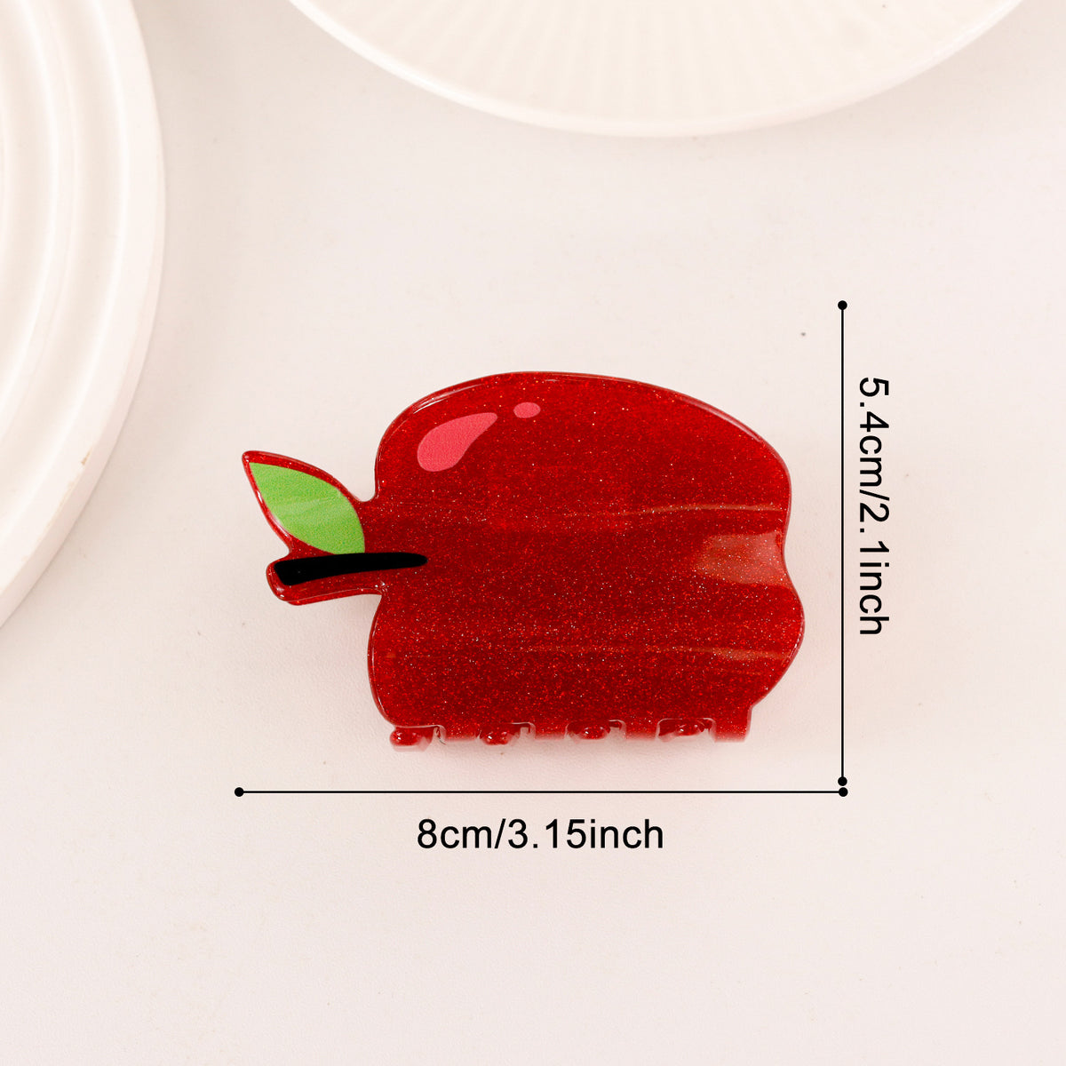 Kitten and Apple Shaped Hair Claw Clips - Apple