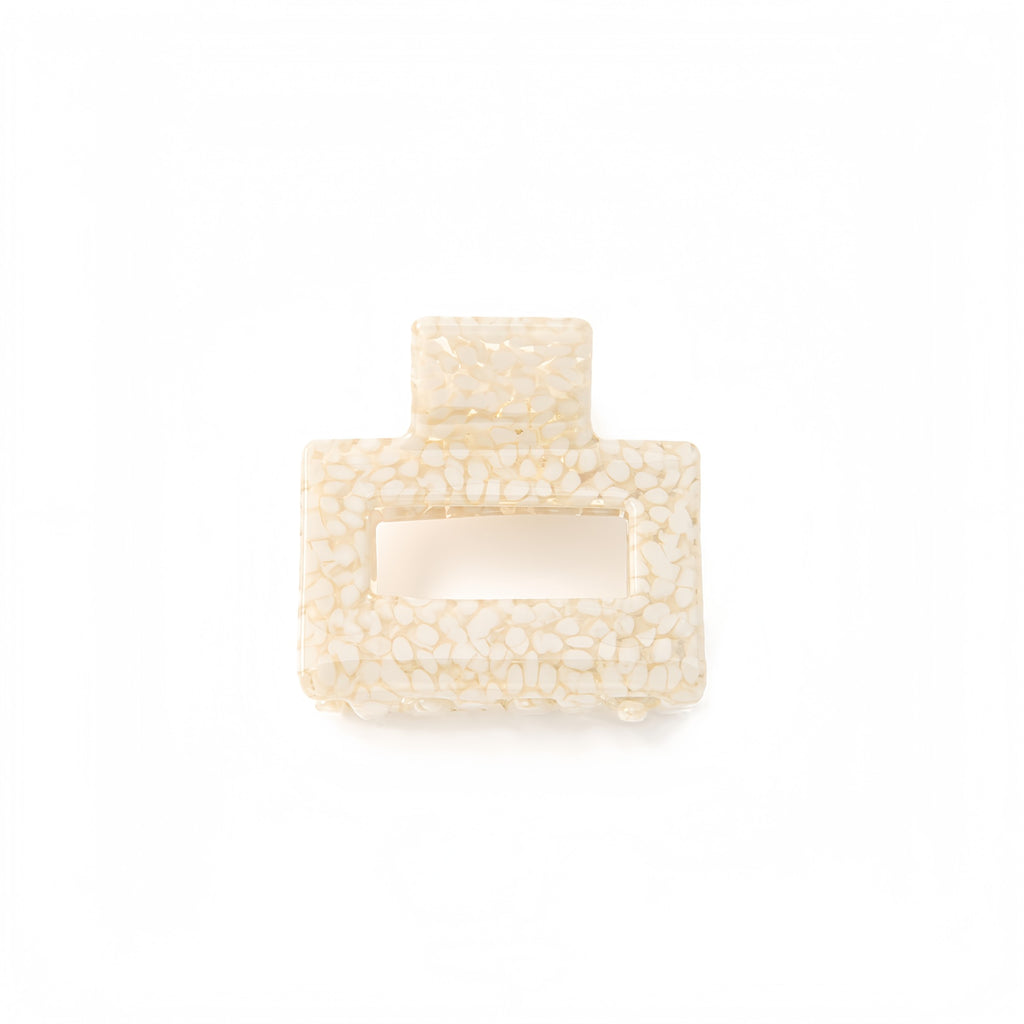 Confetti Speckle Mini Hair Claw Clip - Beige