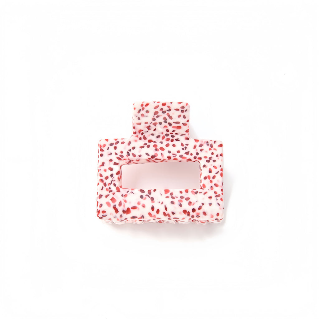 Confetti Speckle Mini Hair Claw Clip - White