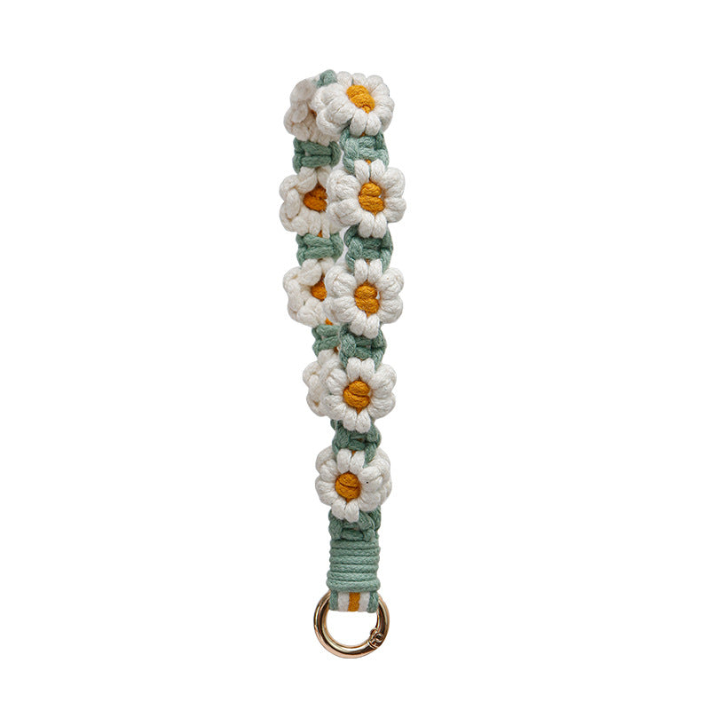 Crochet Daisy Wristlet Keychain - Color_01