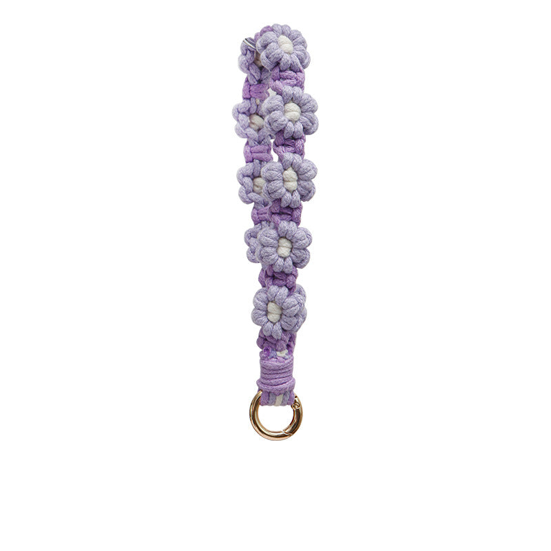 Crochet Daisy Wristlet Keychain - Color_08