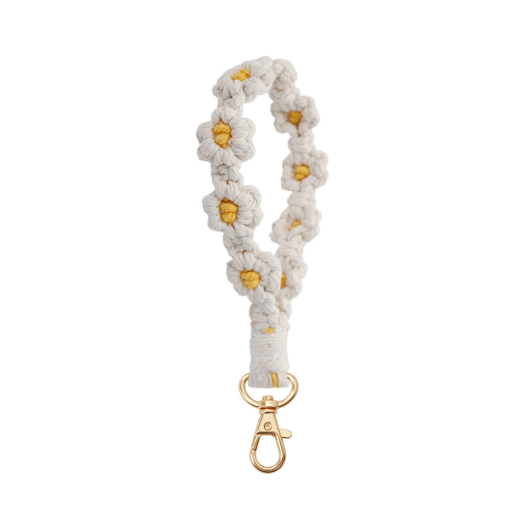 Crochet Daisy Wristlet Keychain - Color_09