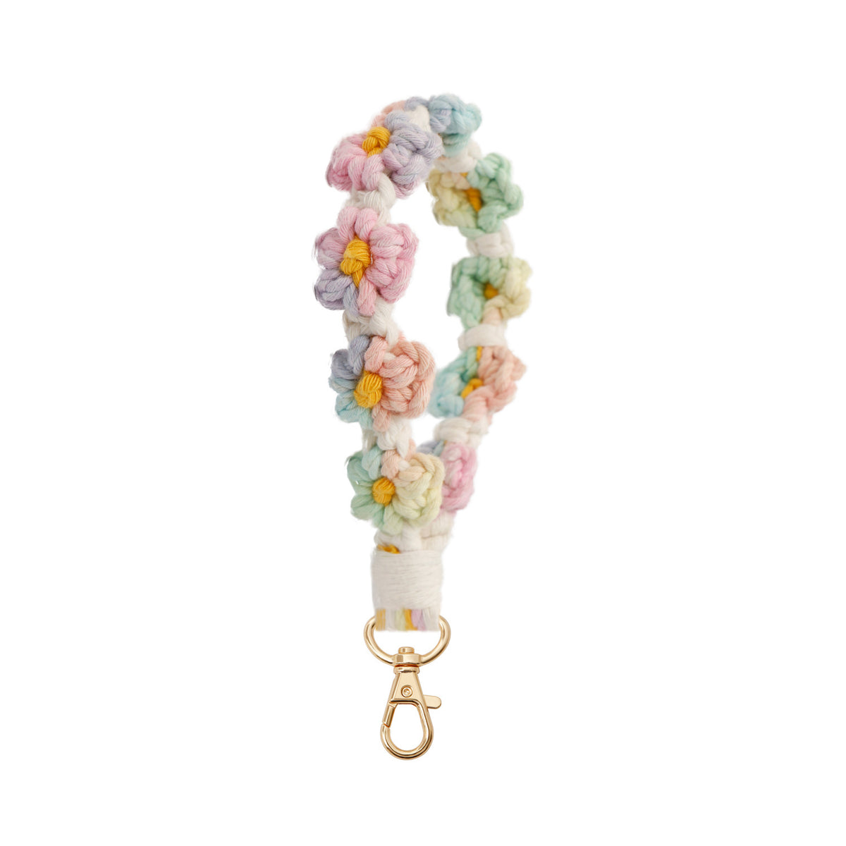 Crochet Daisy Wristlet Keychain - Color_18