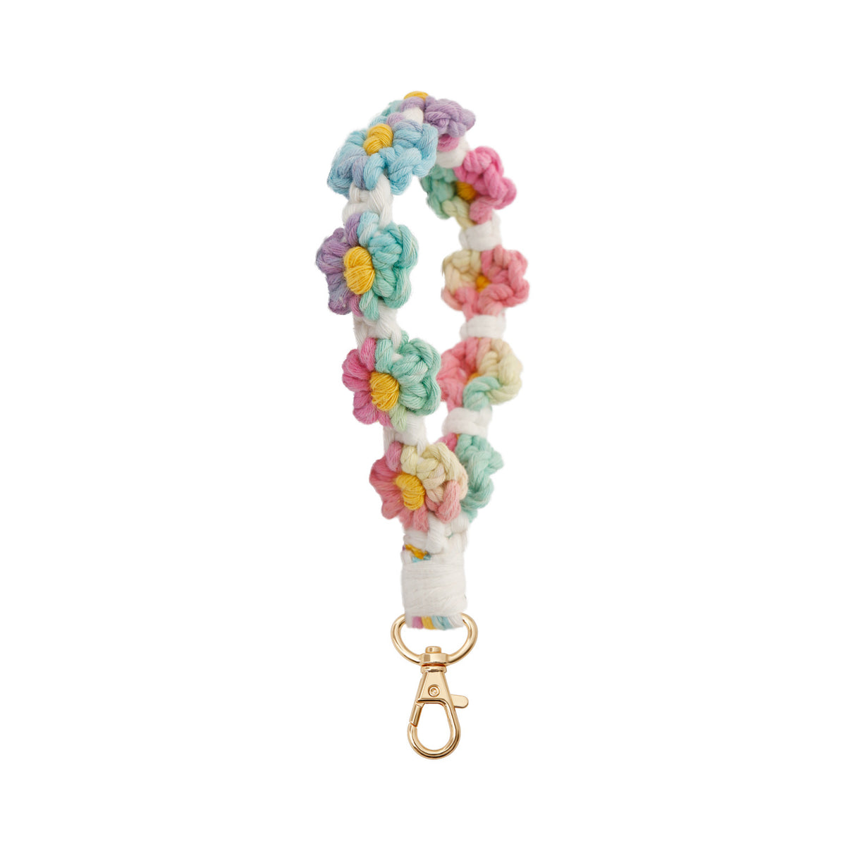 Crochet Daisy Wristlet Keychain - Color_21