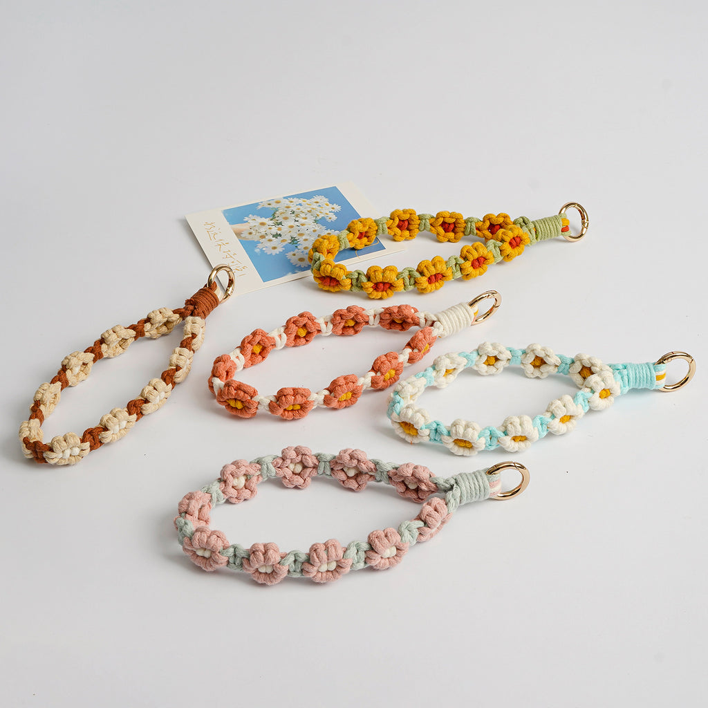 Crochet Daisy Wristlet Keychain - view 1