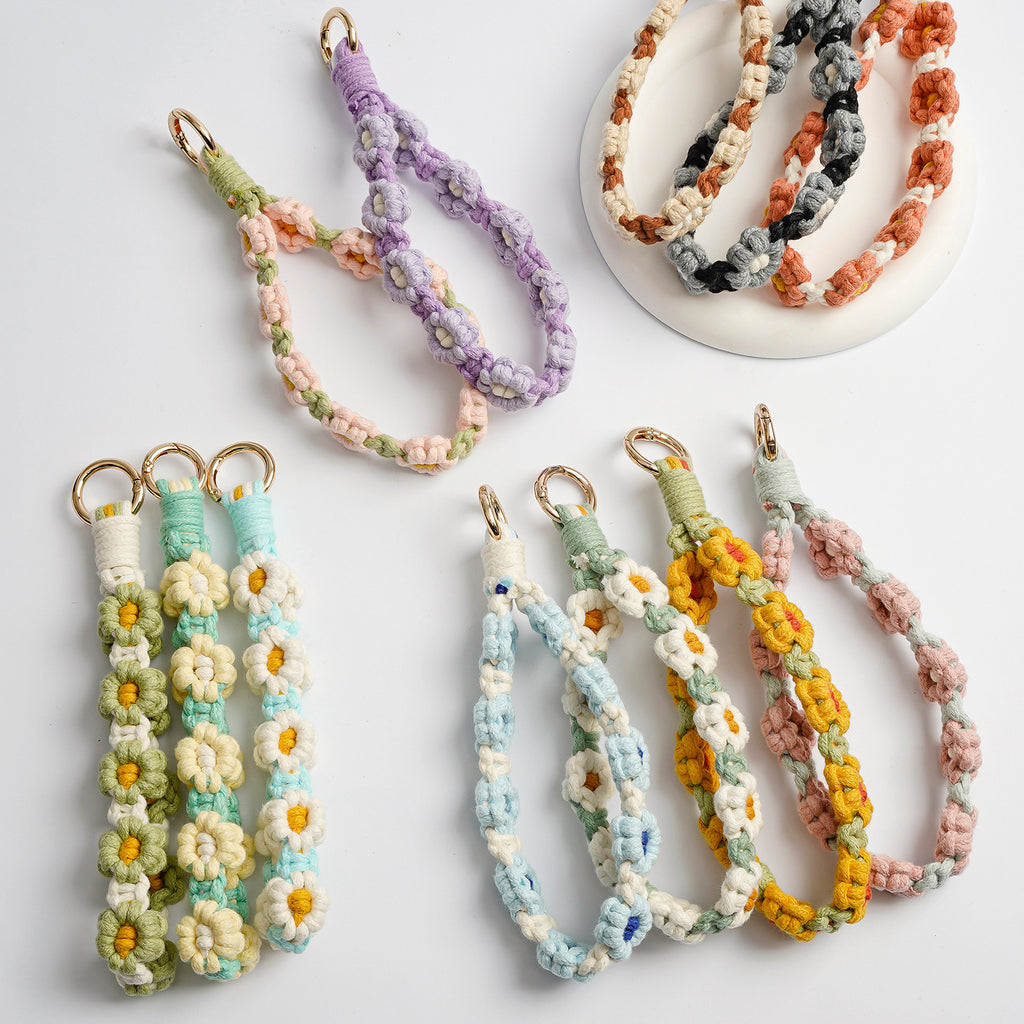 Crochet Daisy Wristlet Keychain - view 2