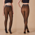 Brushed Thermal Tights With Sheer Finish - Caramel