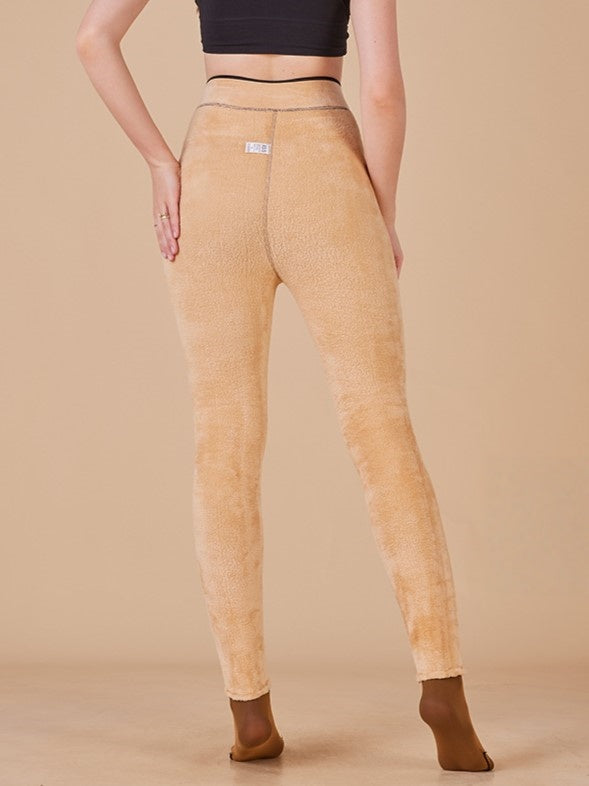 Brushed Thermal Tights With Sheer Finish - Nude - 8