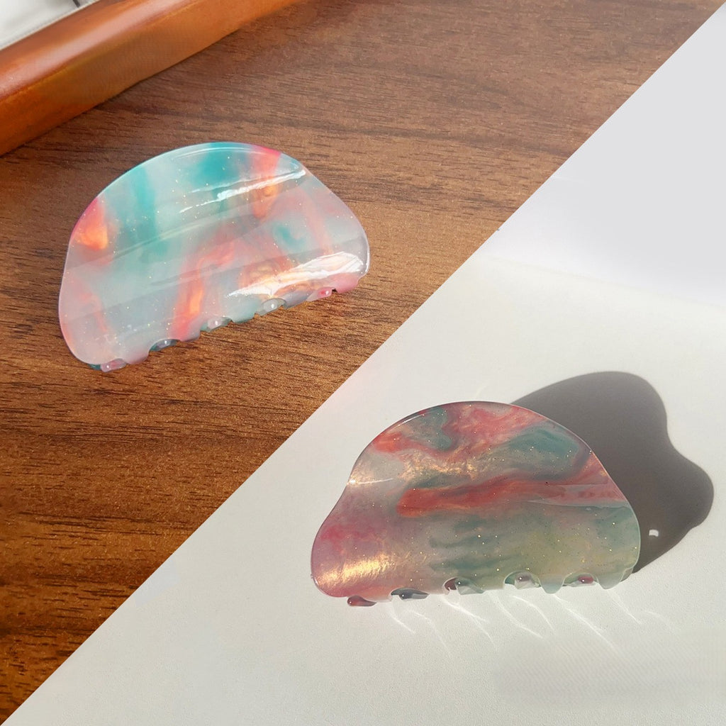 Semicircle Sunlight Reactive Claw Clip - Orange