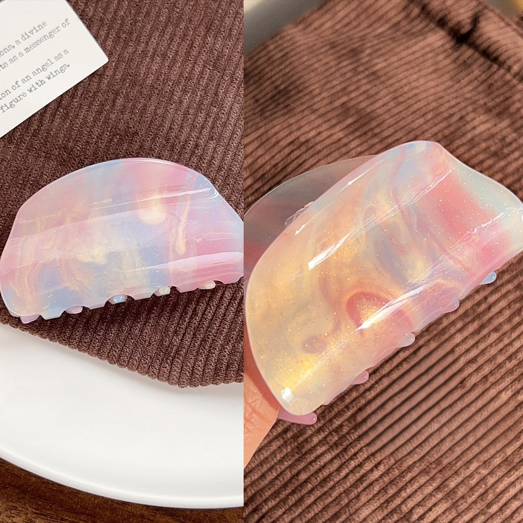 Semicircle Sunlight Reactive Claw Clip - Purple