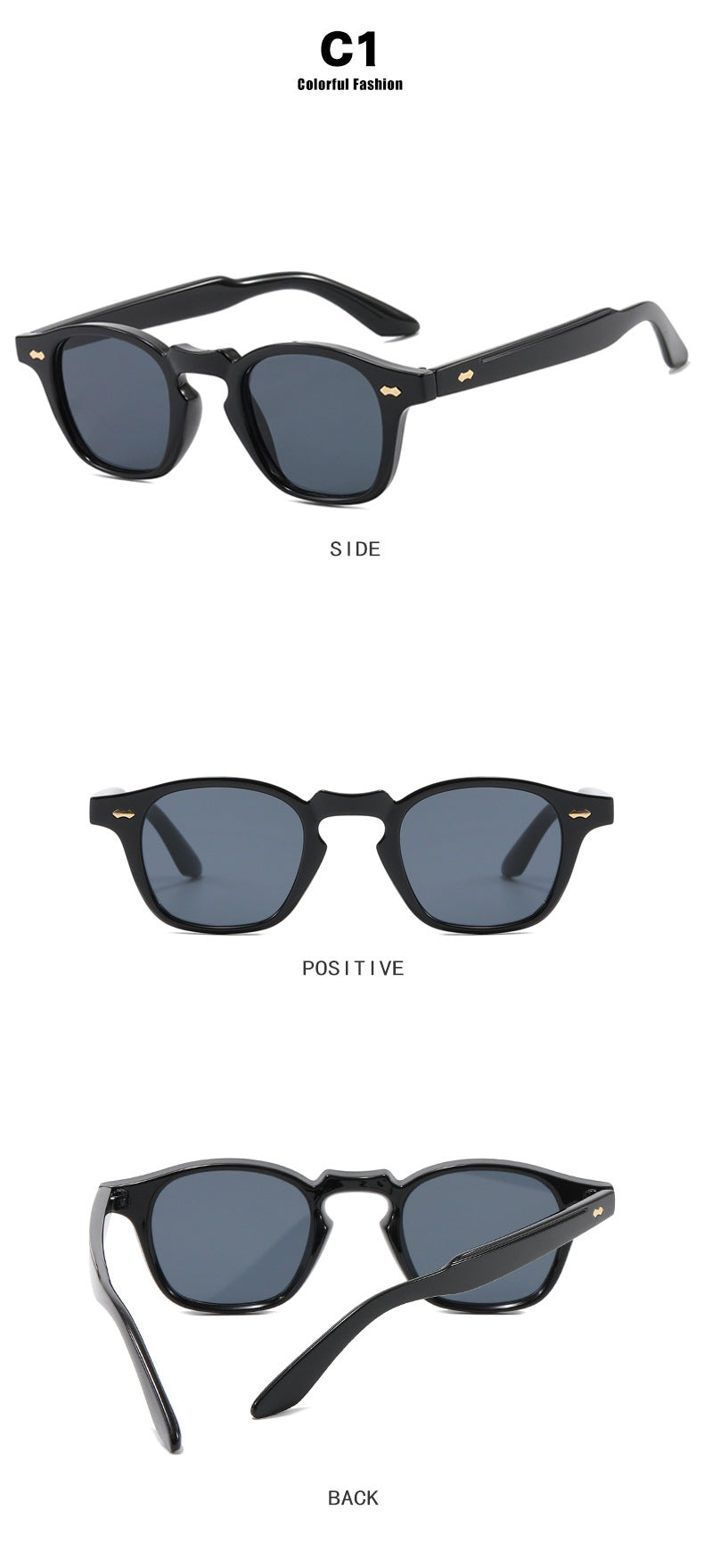 Keyhole Bridge Round Retro Sunglasses - view 3