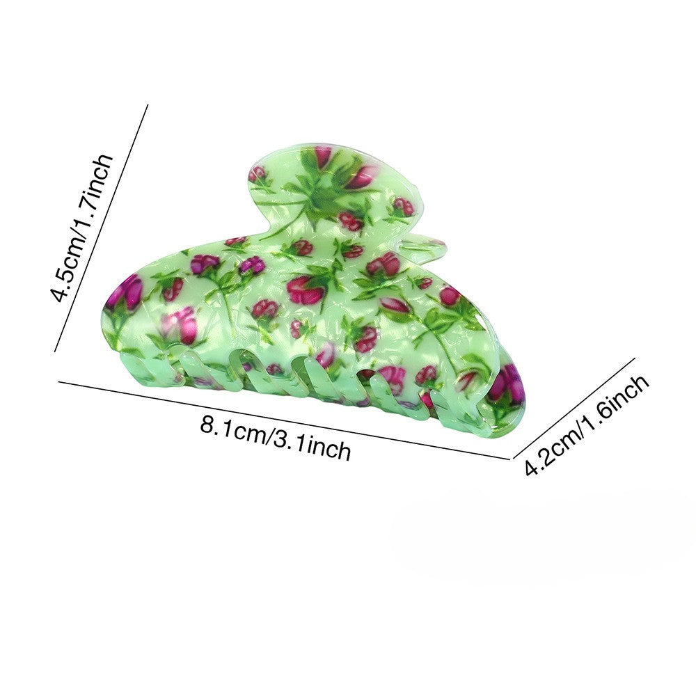 Pressed Floral Print Bow Claw Clip - view 2