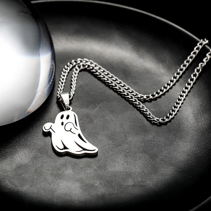 Cartoon Ghost Pendant Chain Necklace - Color