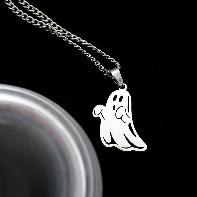 Cartoon Ghost Pendant Chain Necklace - Color - 2
