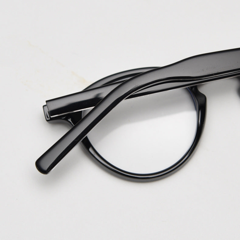 Round Acetate Optical Frames With Keyhole Bridge - Black - 3
