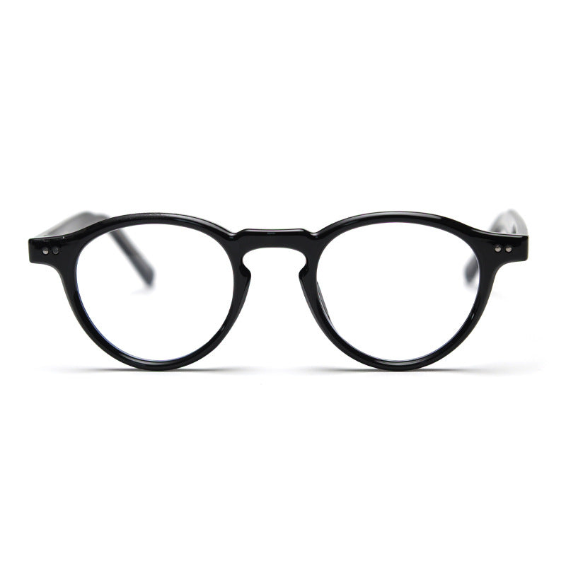 Round Acetate Optical Frames With Keyhole Bridge - Black - 5