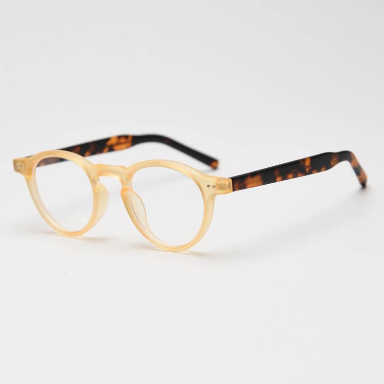 Round Acetate Optical Frames With Keyhole Bridge - Matte_D