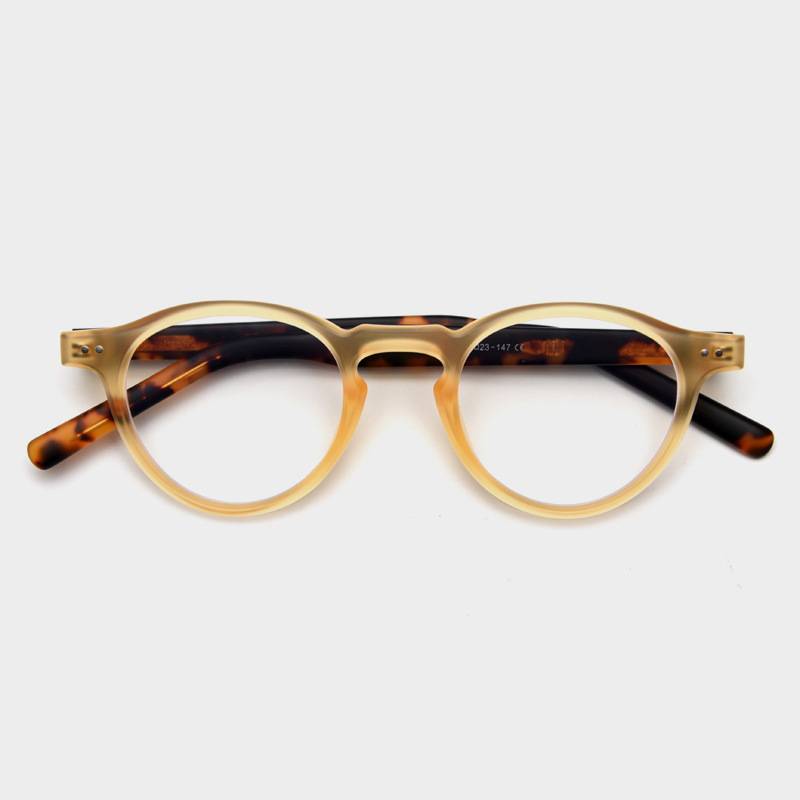 Round Acetate Optical Frames With Keyhole Bridge - Matte_D - 1