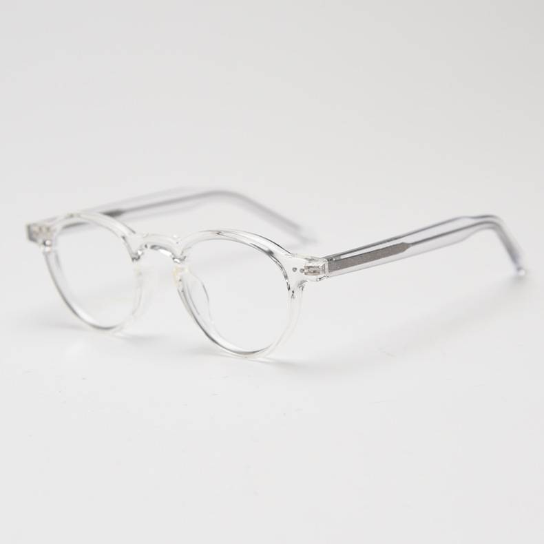 Round Acetate Optical Frames With Keyhole Bridge - White