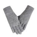 Diamond Textured Touchscreen Knit Gloves - Gray
