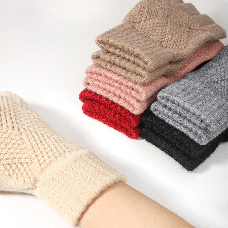 Diamond Textured Touchscreen Knit Gloves - view 1
