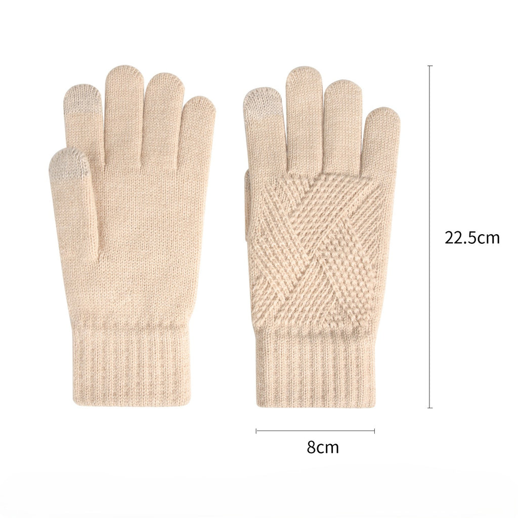 Diamond Textured Touchscreen Knit Gloves - view 2