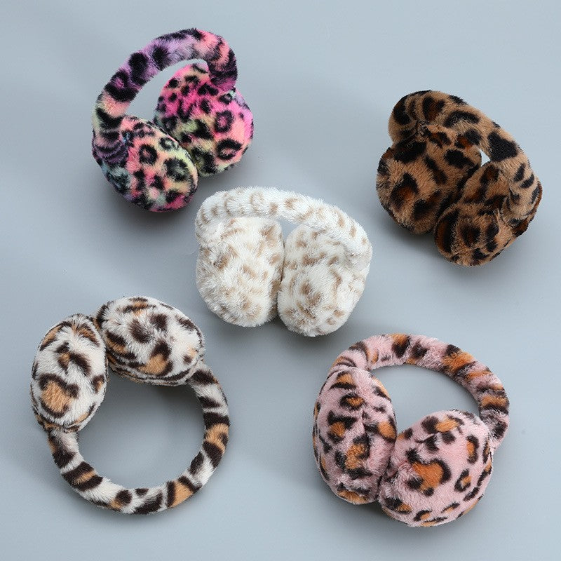 Leopard Print Faux Fur Plush Earmuffs