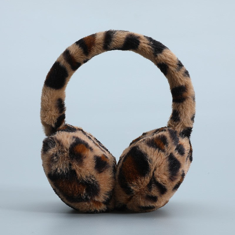 Leopard Print Faux Fur Plush Earmuffs