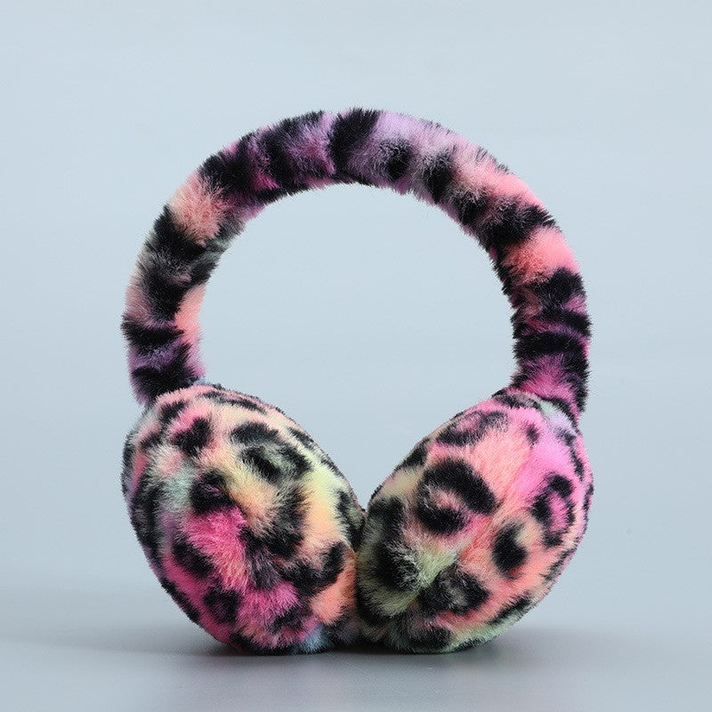 Leopard Print Faux Fur Plush Earmuffs