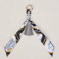 Twilly Scarf Tassel Keychain For Handbags - Grey