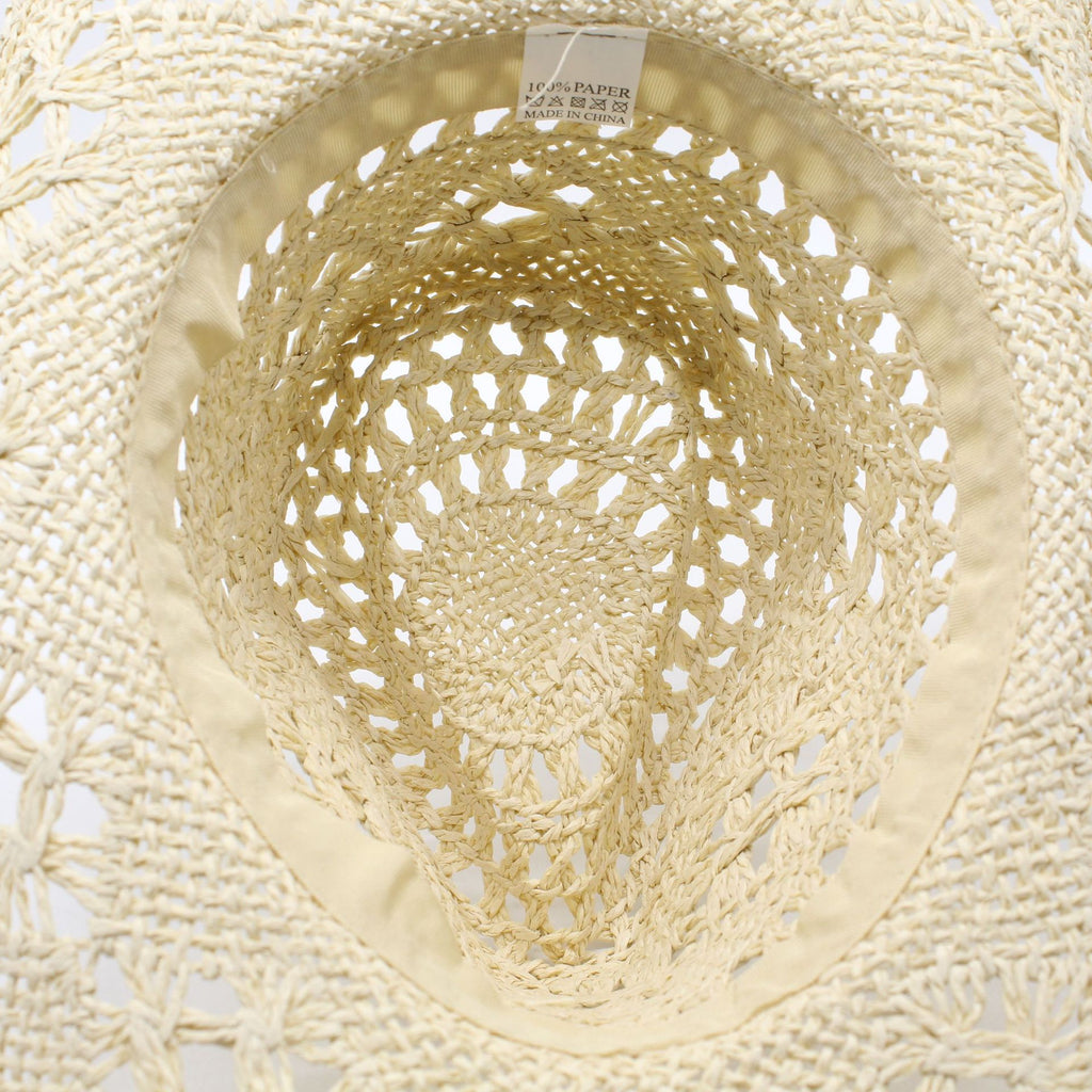 Pearl Trim Western Straw Cowboy Hat - view 4