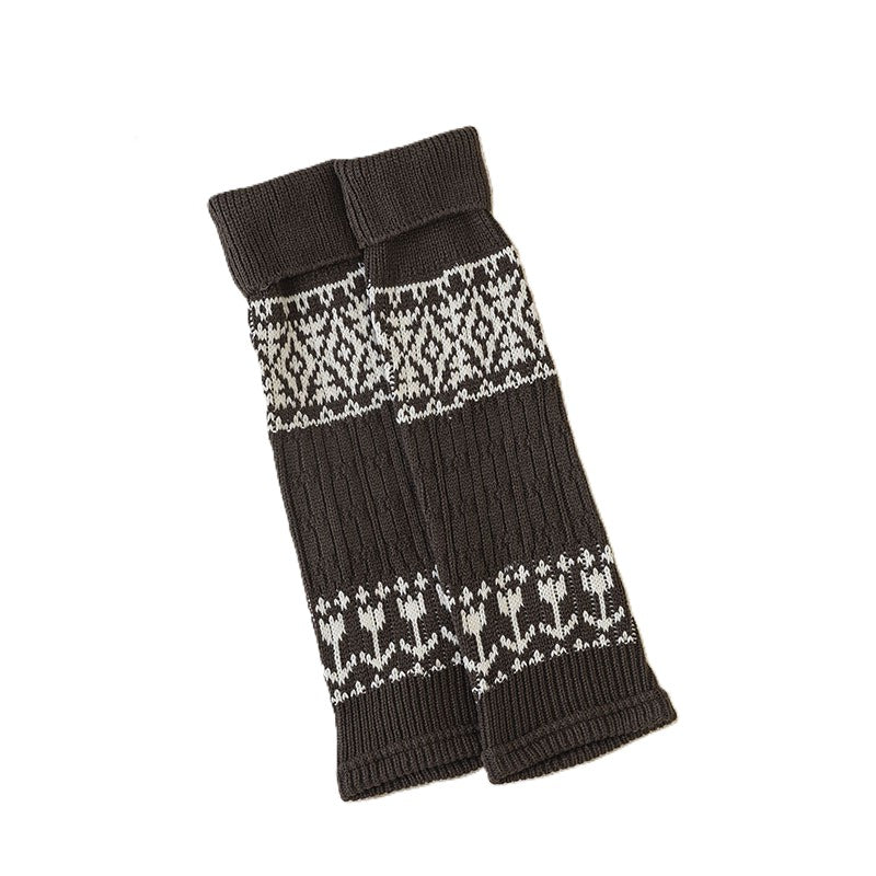 Nordic Knit Boot Cuff Leg Warmers - Coffee