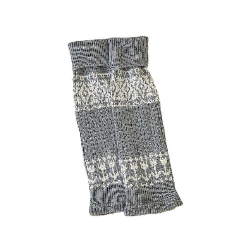 Nordic Knit Boot Cuff Leg Warmers - Light-Gray