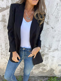 Double Breasted Longline Tailored Blazer - Black