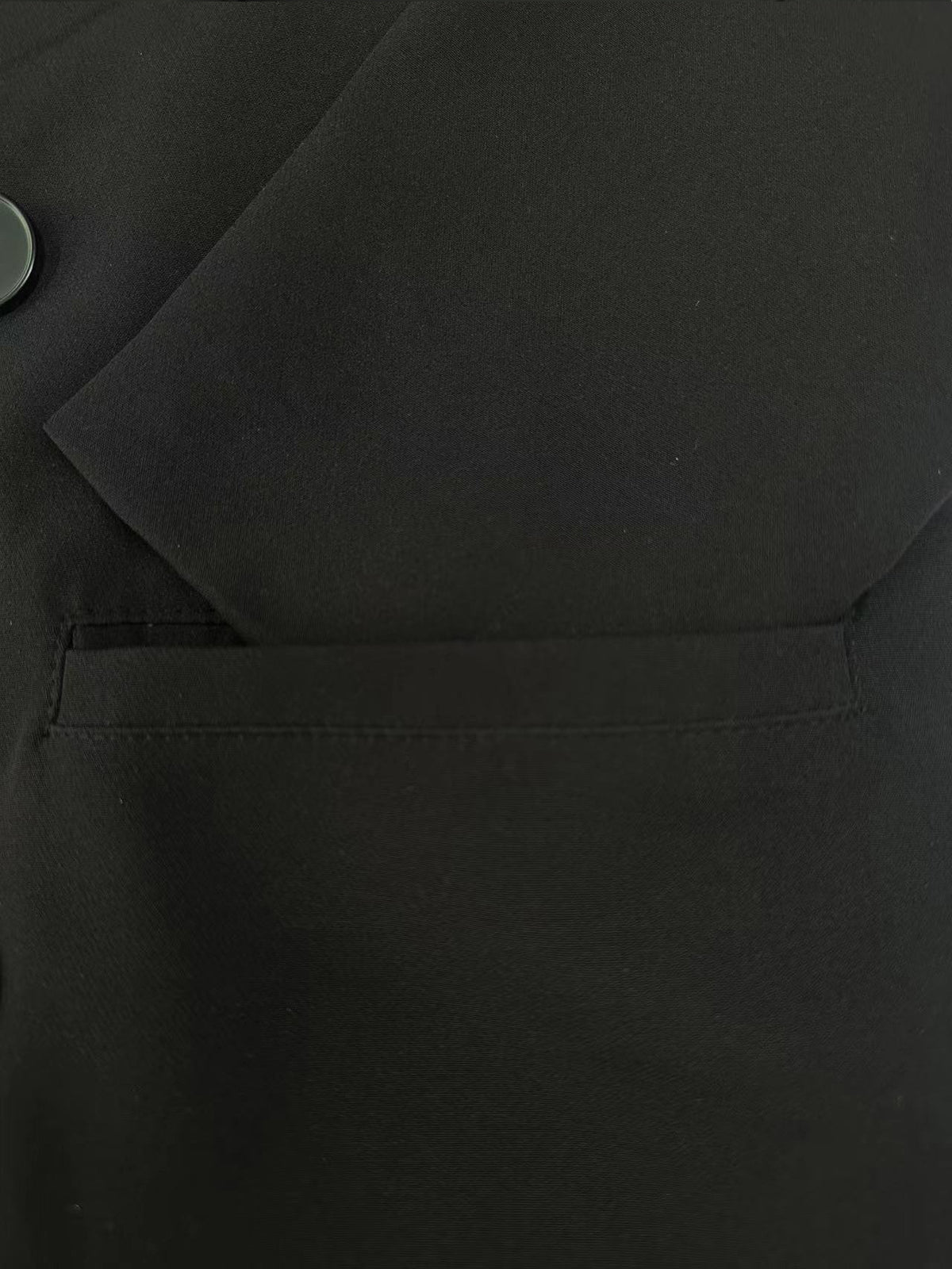 Double Breasted Longline Tailored Blazer - Black - 1