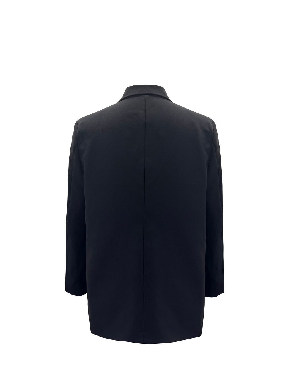 Double Breasted Longline Tailored Blazer - Black - 3