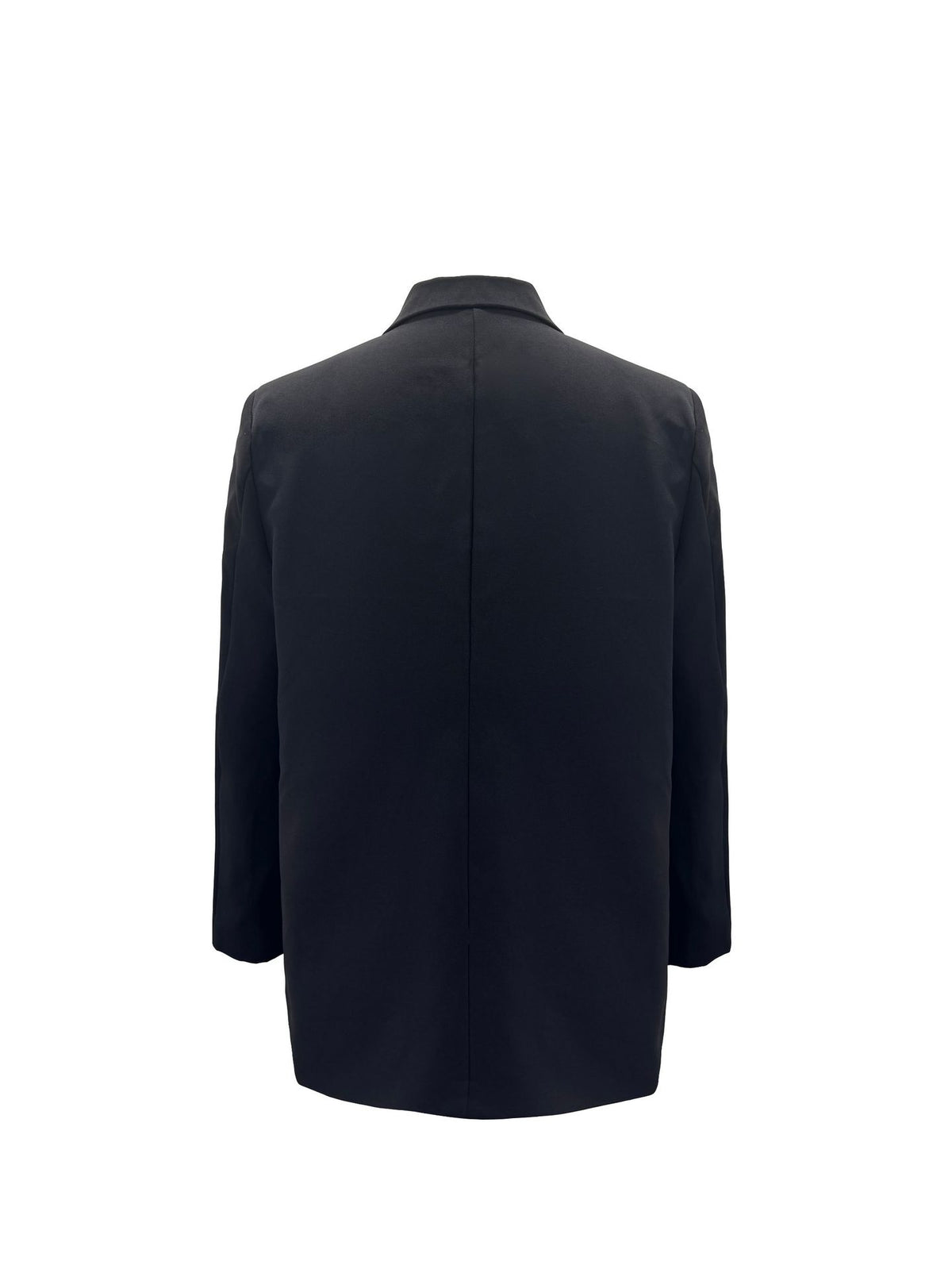 Double Breasted Longline Tailored Blazer - Black - 3