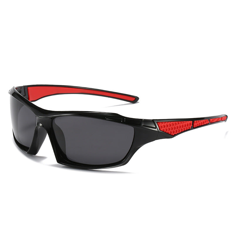 Wrap Around Sport Driving Sunglasses - Black_Red